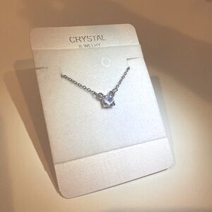 Silver Necklace with Crystal